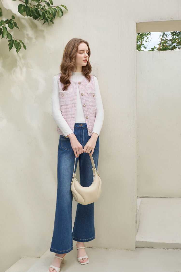 JOAN法式輕奢花呢背心外套