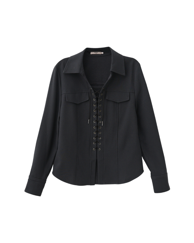 DENOVO時髦綁結挺版襯衫上衣