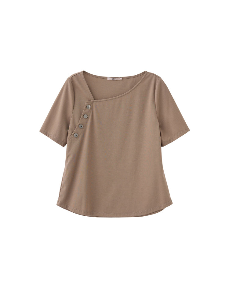 DE NOVO造型領口合身T恤