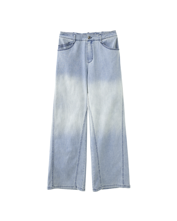DE NOVO水洗柔軟舒適牛仔寬褲