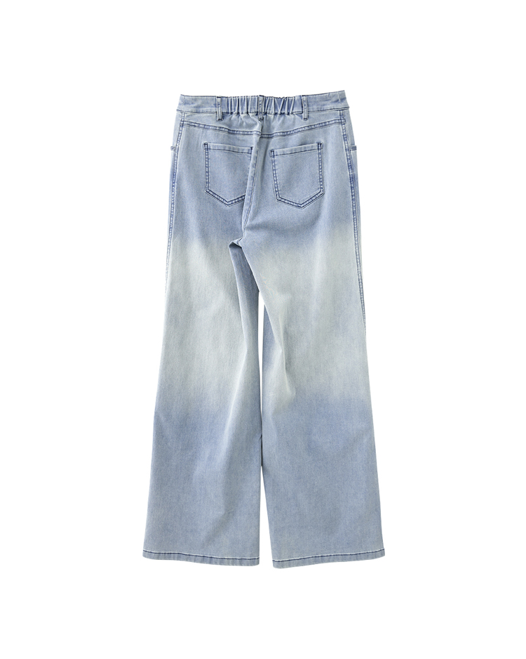 DE NOVO水洗柔軟舒適牛仔寬褲