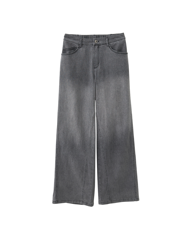 DE NOVO水洗柔軟舒適牛仔寬褲