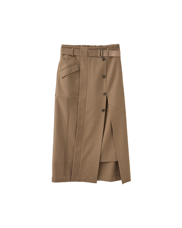 DENOVO不對稱仿開襟A字裙