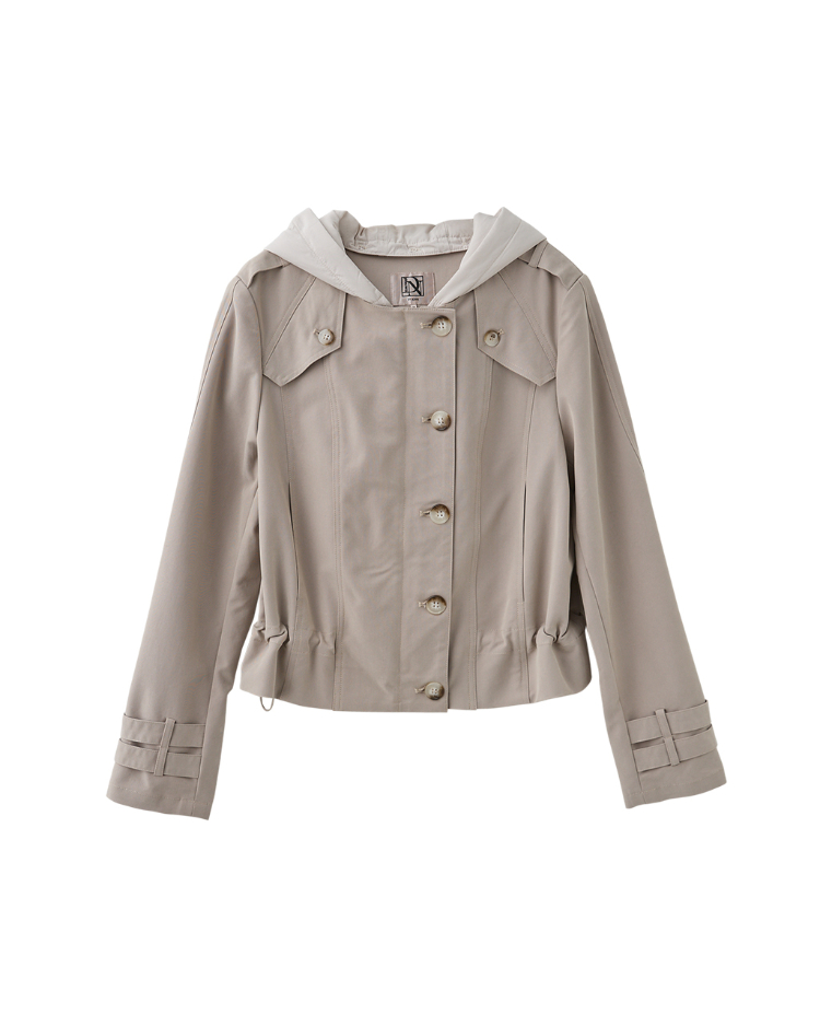 DENOVO連帽短版風衣外套