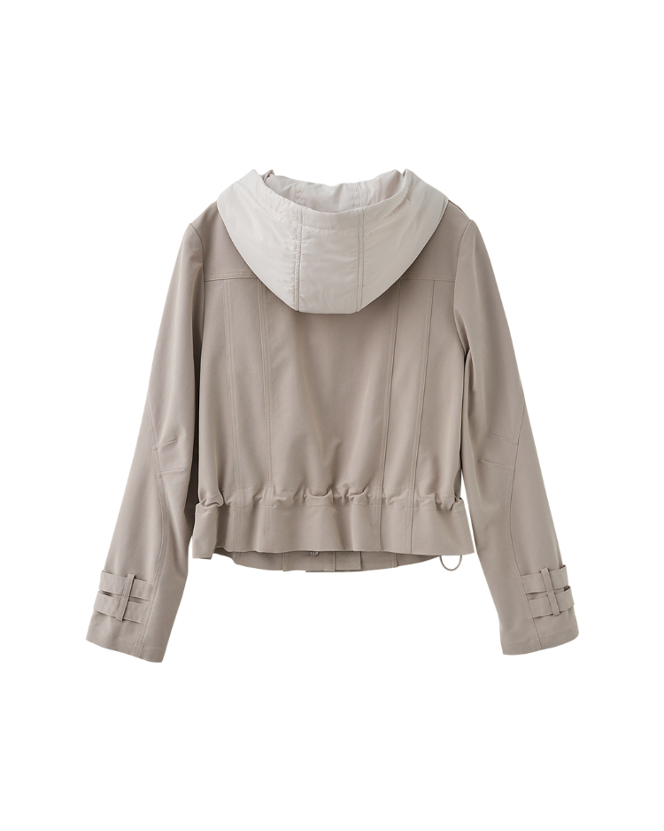 DENOVO連帽短版風衣外套