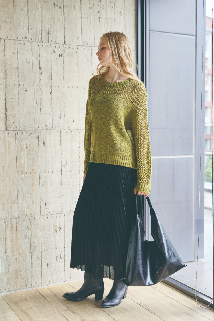 DENOVO粗針簍空寬鬆針織毛衣