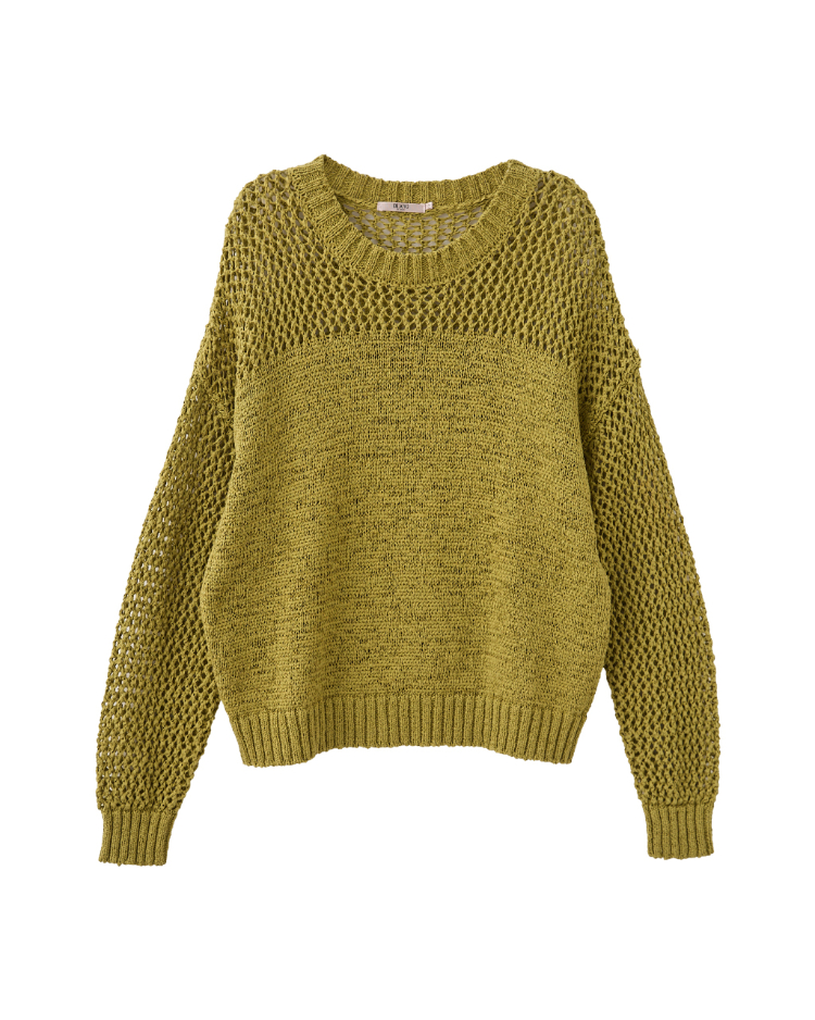 DENOVO粗針簍空寬鬆針織毛衣